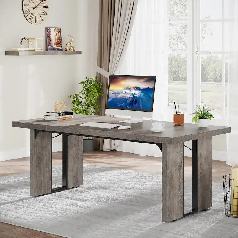 Bureau de direction 70,9 pouces, grande station de travail de bureau d'ordinateur