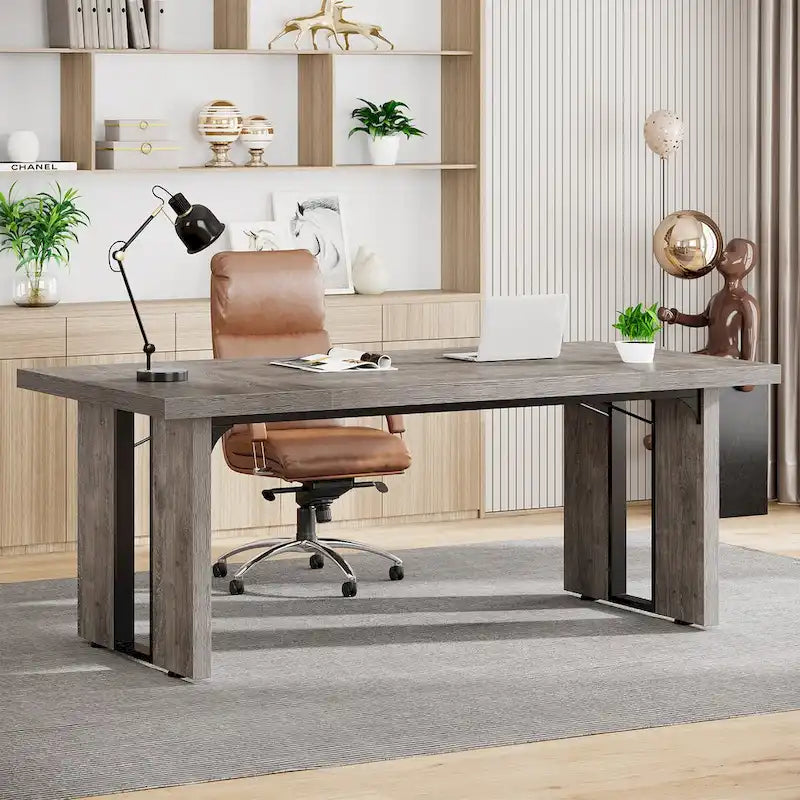 Bureau de direction 70,9 pouces, grande station de travail de bureau d'ordinateur