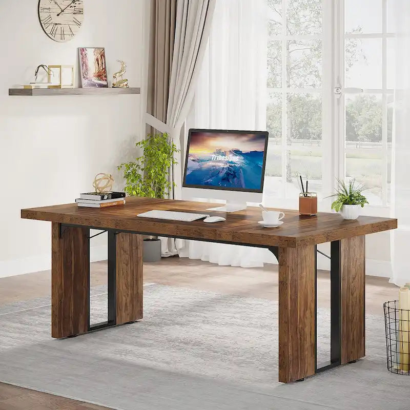 Bureau de direction 70,9 pouces, grande station de travail de bureau d'ordinateur