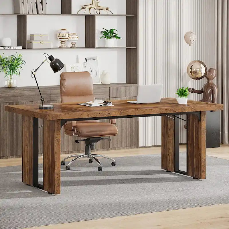 Bureau de direction 70,9 pouces, grande station de travail de bureau d'ordinateur