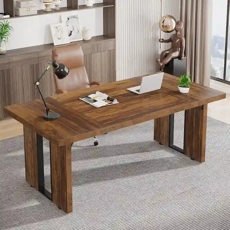 Bureau de direction 70,9 pouces, grande station de travail de bureau d'ordinateur
