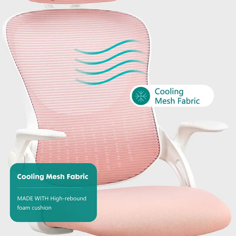 Chaise de bureau, fauteuil pivotant confortable avec dossier haut, roulettes, appuie-tête réglable