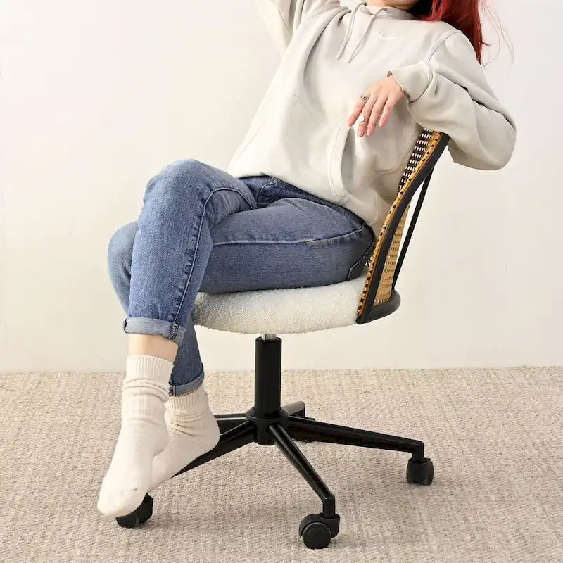 Chaise de bureau Boucle en rotin