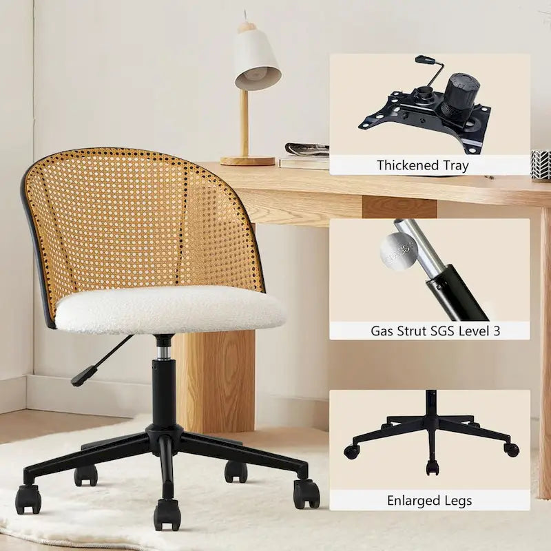 Chaise de bureau Boucle en rotin