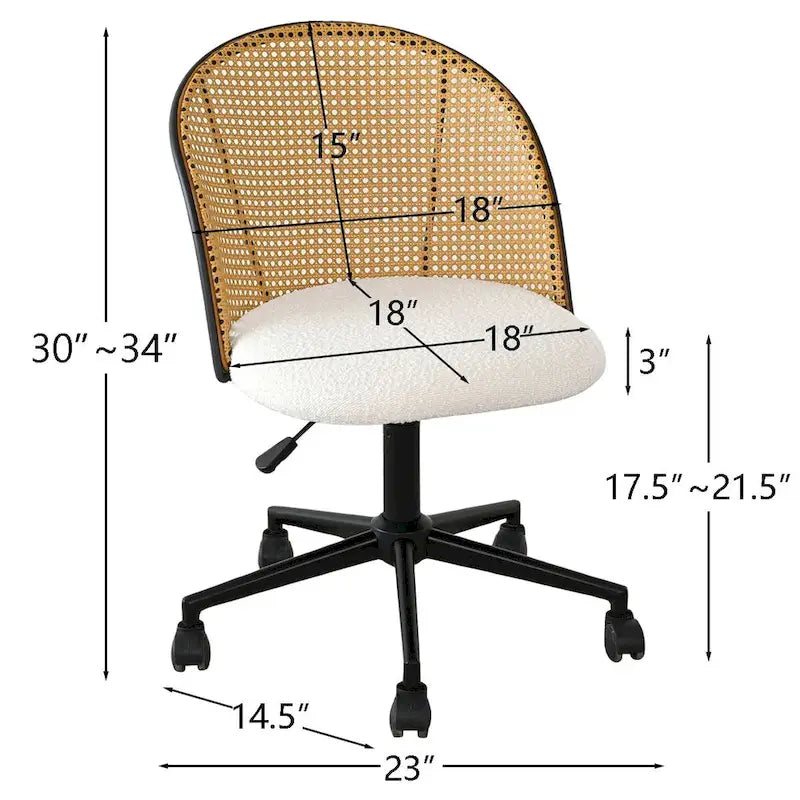 Chaise de bureau Boucle en rotin