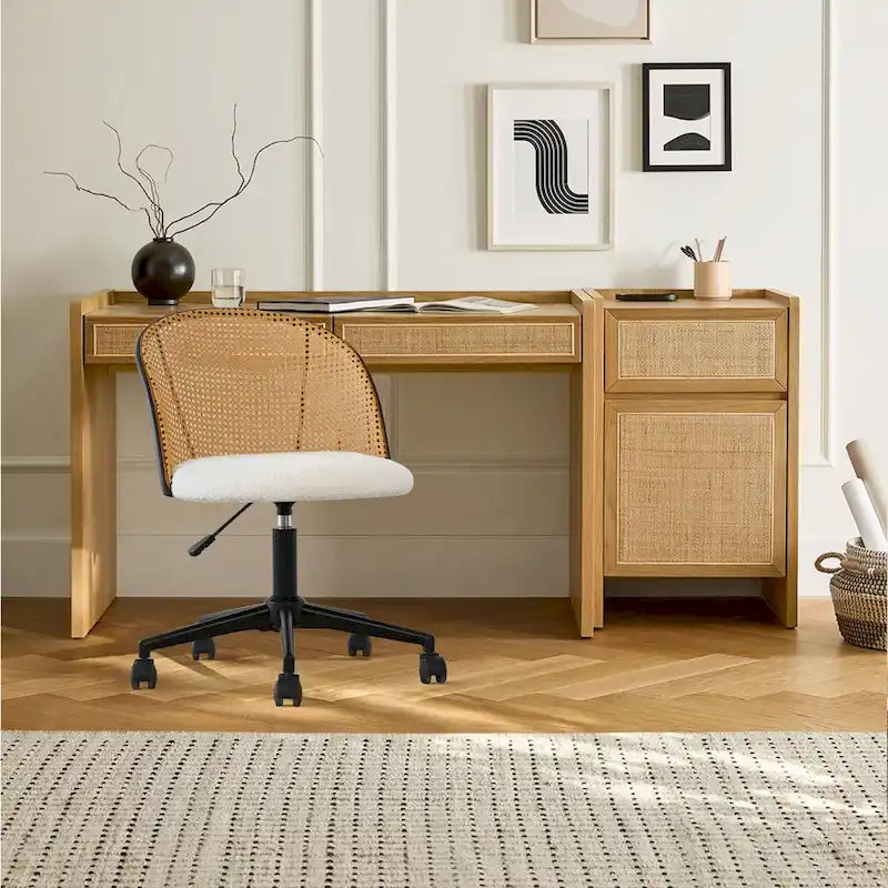 Chaise de bureau Boucle en rotin