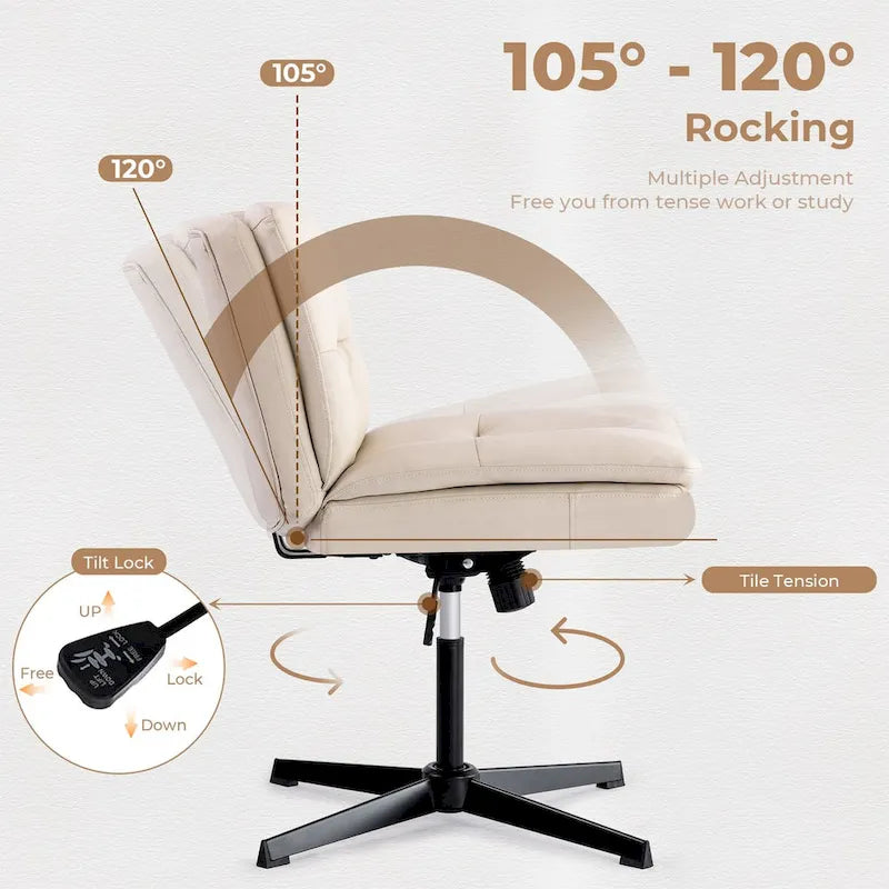 Chaise de bureau sans roulettes, grande taille et sans accoudoirs