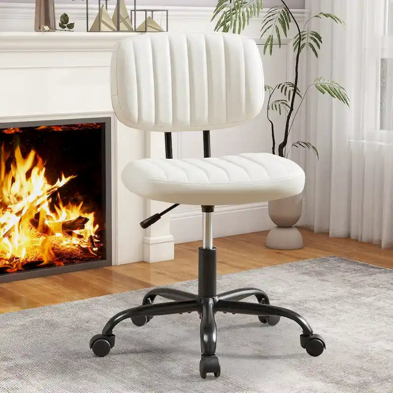 Chaise de bureau en similicuir confortable, chaise de bureau à domicile avec accoudoirs et pivot réglable