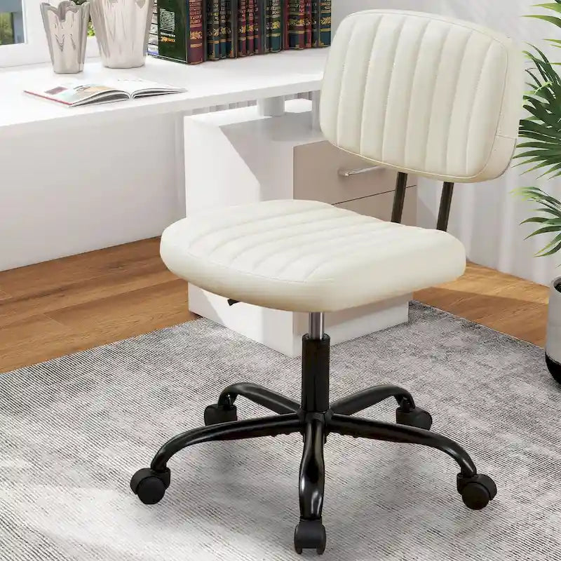 Chaise de bureau en similicuir confortable, chaise de bureau à domicile avec accoudoirs et pivot réglable