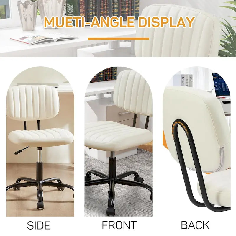 Chaise de bureau en similicuir confortable, chaise de bureau à domicile avec accoudoirs et pivot réglable