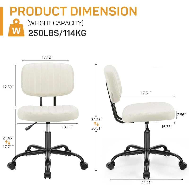 Chaise de bureau en similicuir confortable, chaise de bureau à domicile avec accoudoirs et pivot réglable