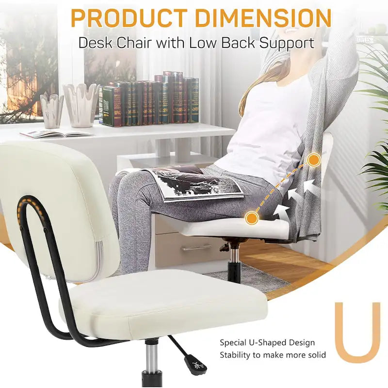Chaise de bureau en similicuir confortable, chaise de bureau à domicile avec accoudoirs et pivot réglable