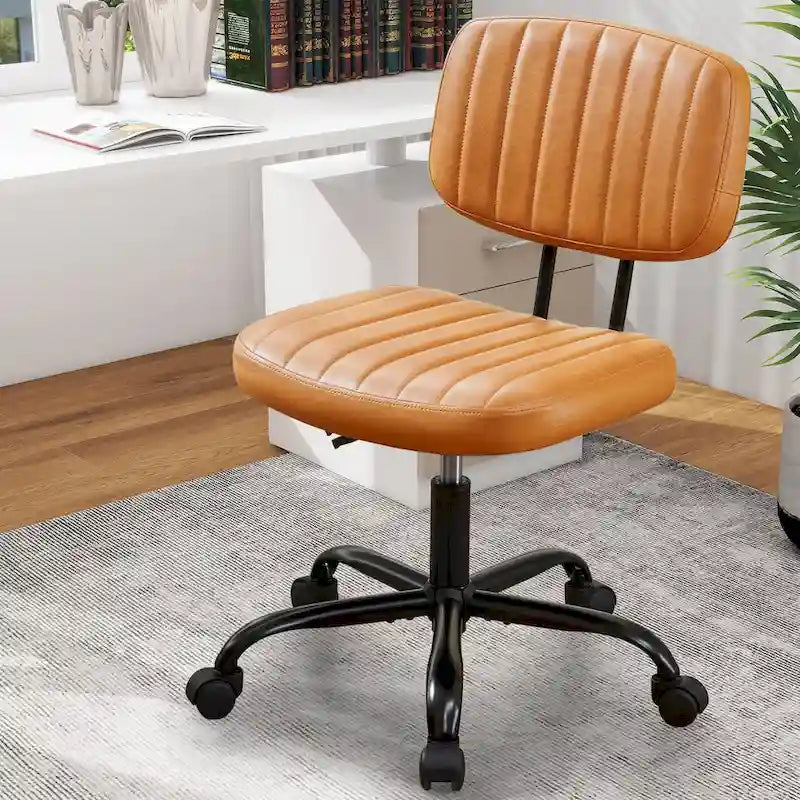 Chaise de bureau en similicuir confortable, chaise de bureau à domicile avec accoudoirs et pivot réglable