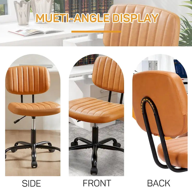 Chaise de bureau en similicuir confortable, chaise de bureau à domicile avec accoudoirs et pivot réglable