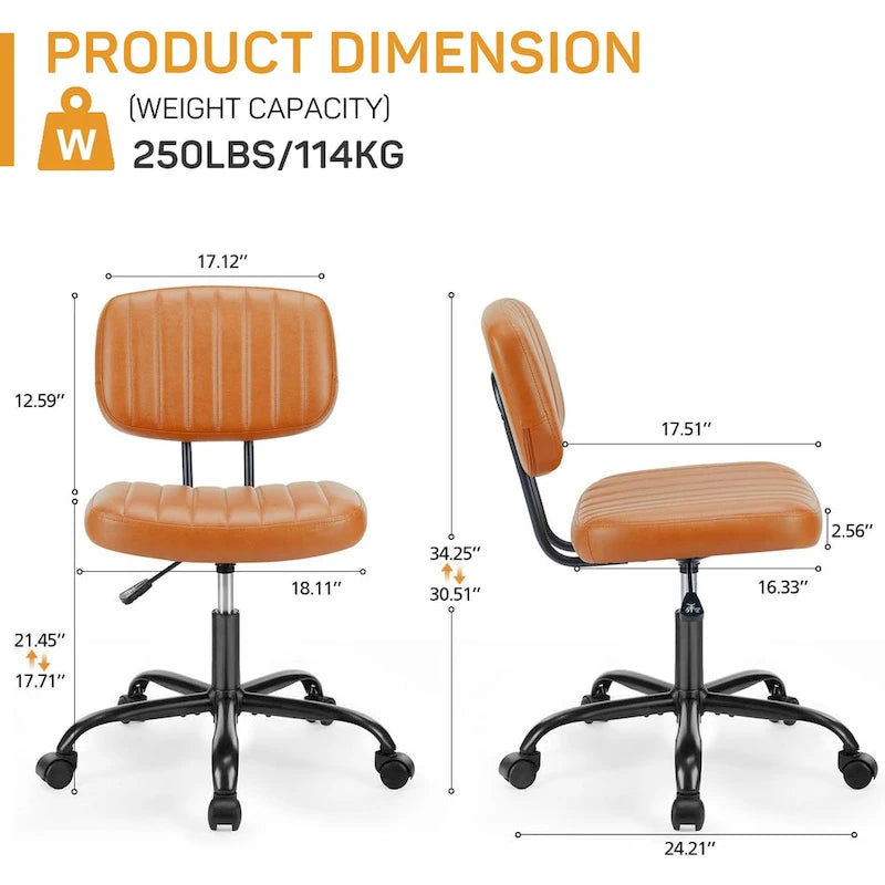 Chaise de bureau en similicuir confortable, chaise de bureau à domicile avec accoudoirs et pivot réglable