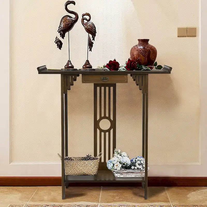 Console classique avec tiroir et étagère inférieure pour entrée ou couloir