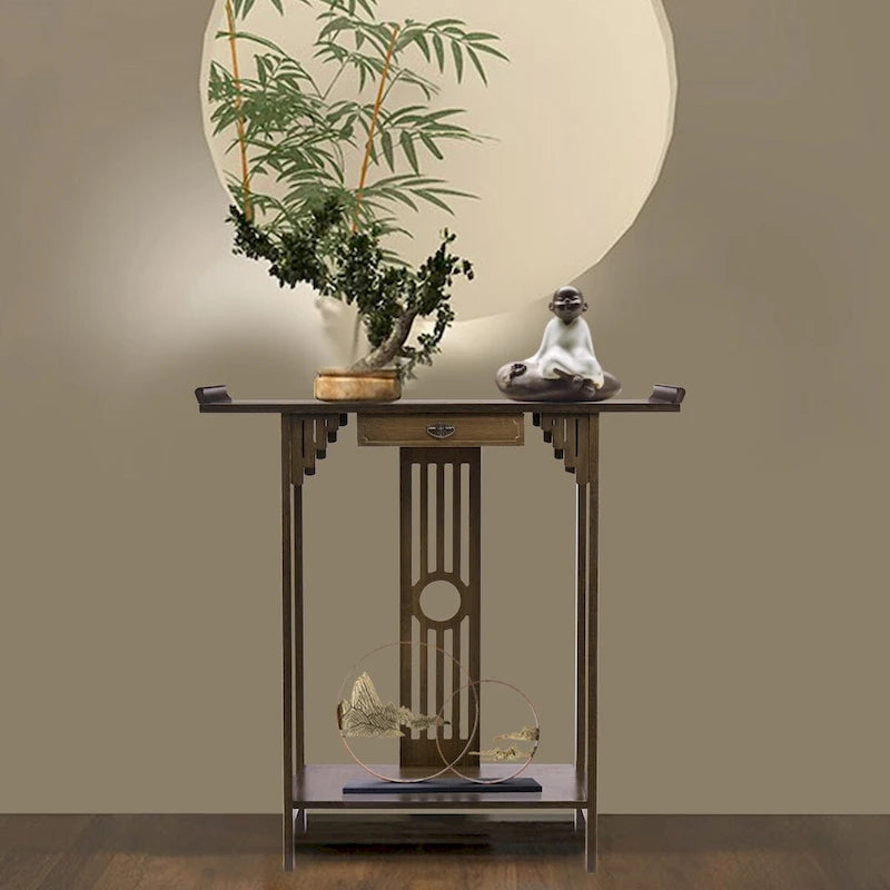 Console classique avec tiroir et étagère inférieure pour entrée ou couloir