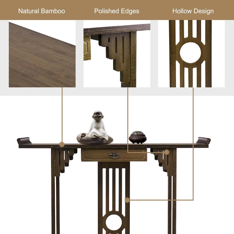 Console classique avec tiroir et étagère inférieure pour entrée ou couloir