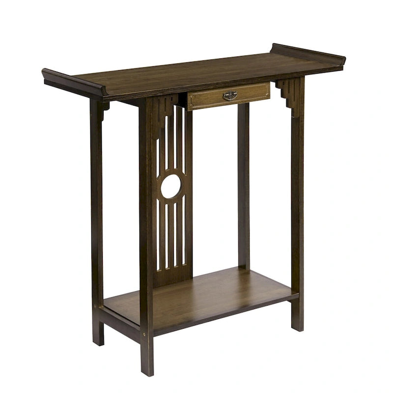 Console classique avec tiroir et étagère inférieure pour entrée ou couloir