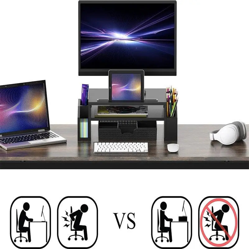 Support et rehausseur de moniteur de bureau