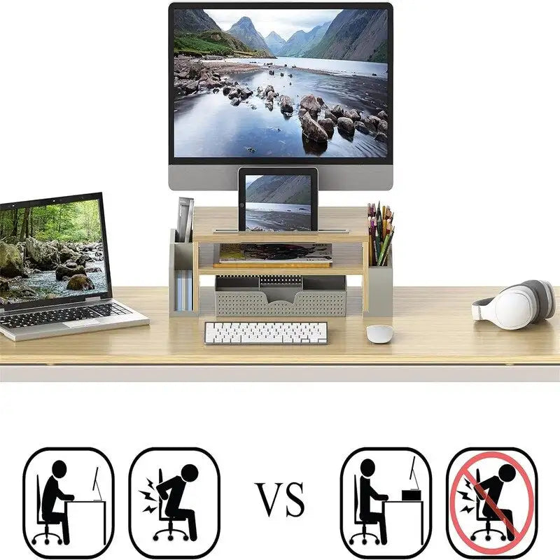 Support et rehausseur de moniteur de bureau