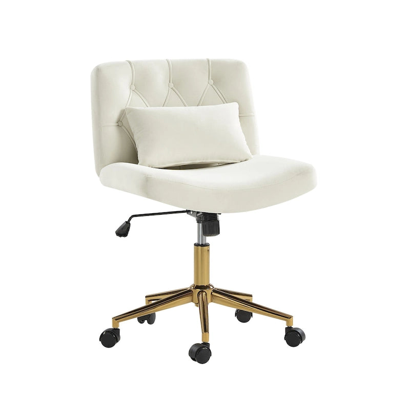 Fauteuil de bureau pivotant et inclinable Ollie Modern Flannel avec oreiller par HULALA HOME