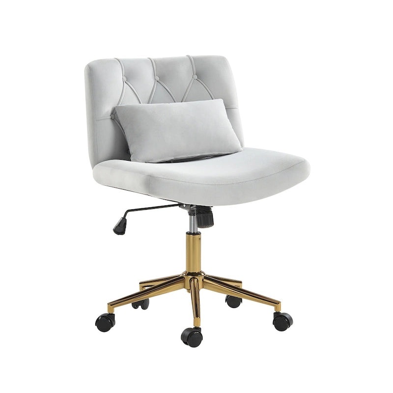 Fauteuil de bureau pivotant et inclinable Ollie Modern Flannel avec oreiller par HULALA HOME