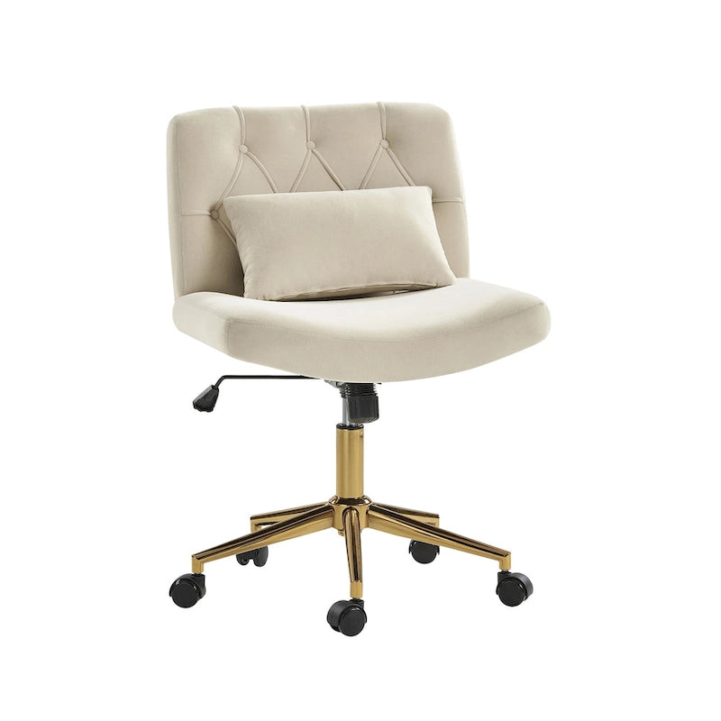Fauteuil de bureau pivotant et inclinable Ollie Modern Flannel avec oreiller par HULALA HOME