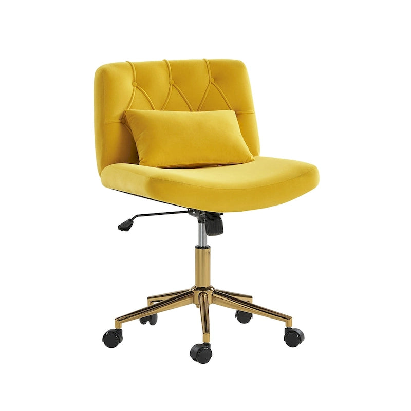 Fauteuil de bureau pivotant et inclinable Ollie Modern Flannel avec oreiller par HULALA HOME