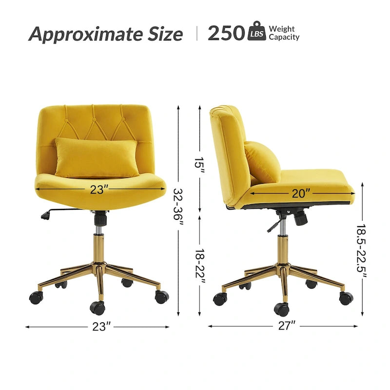 Fauteuil de bureau pivotant et inclinable Ollie Modern Flannel avec oreiller par HULALA HOME