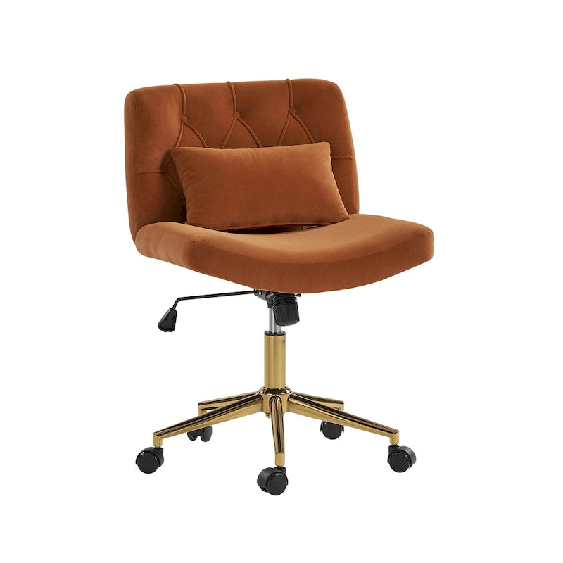 Fauteuil de bureau pivotant et inclinable Ollie Modern Flannel avec oreiller par HULALA HOME