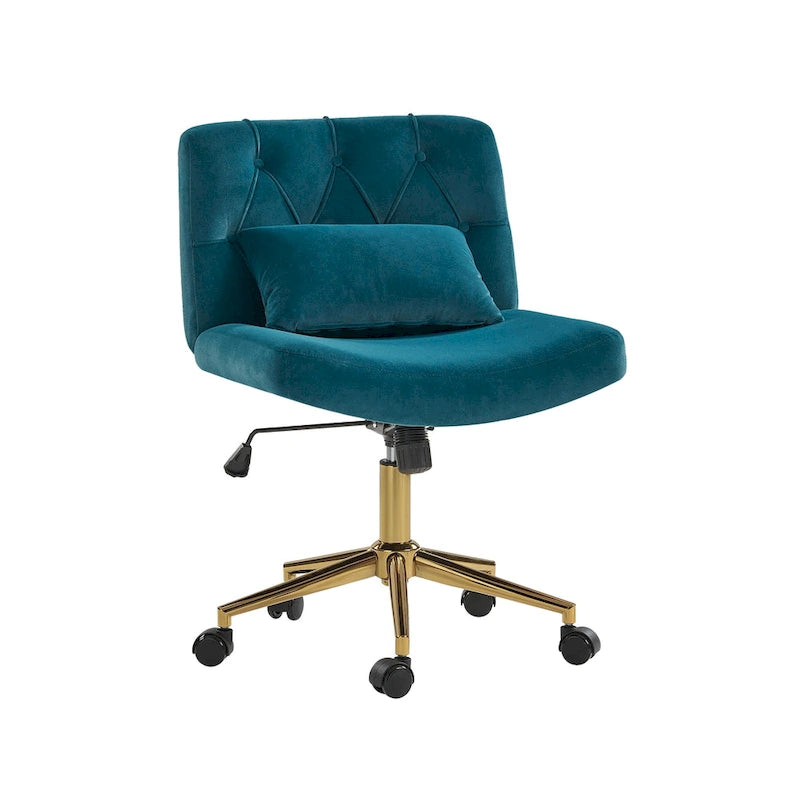 Fauteuil de bureau pivotant et inclinable Ollie Modern Flannel avec oreiller par HULALA HOME