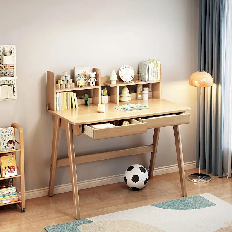 Bureau d'enfant Table d'enfant Bureau d'ordinateur en bois avec étagère - S.O.