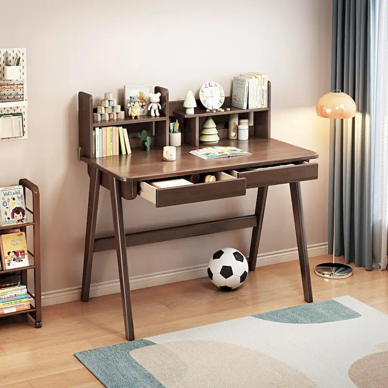 Bureau d'enfant Table d'enfant Bureau d'ordinateur en bois avec étagère - S.O.