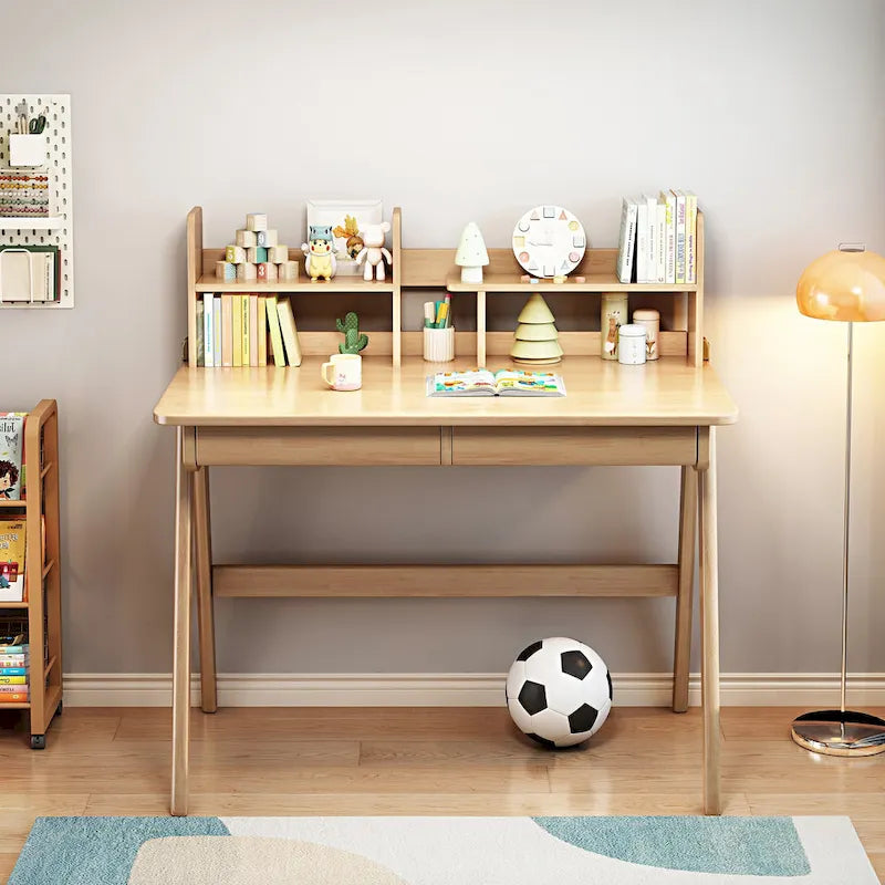 Bureau d'enfant Table d'enfant Bureau d'ordinateur en bois avec étagère - S.O.
