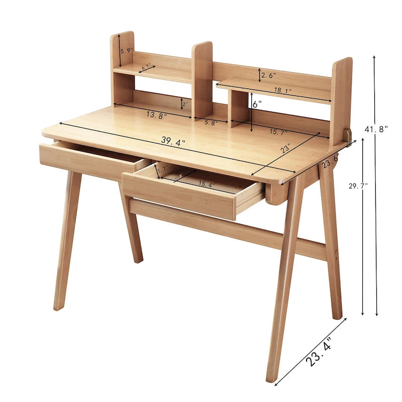 Bureau d'enfant Table d'enfant Bureau d'ordinateur en bois avec étagère - S.O.
