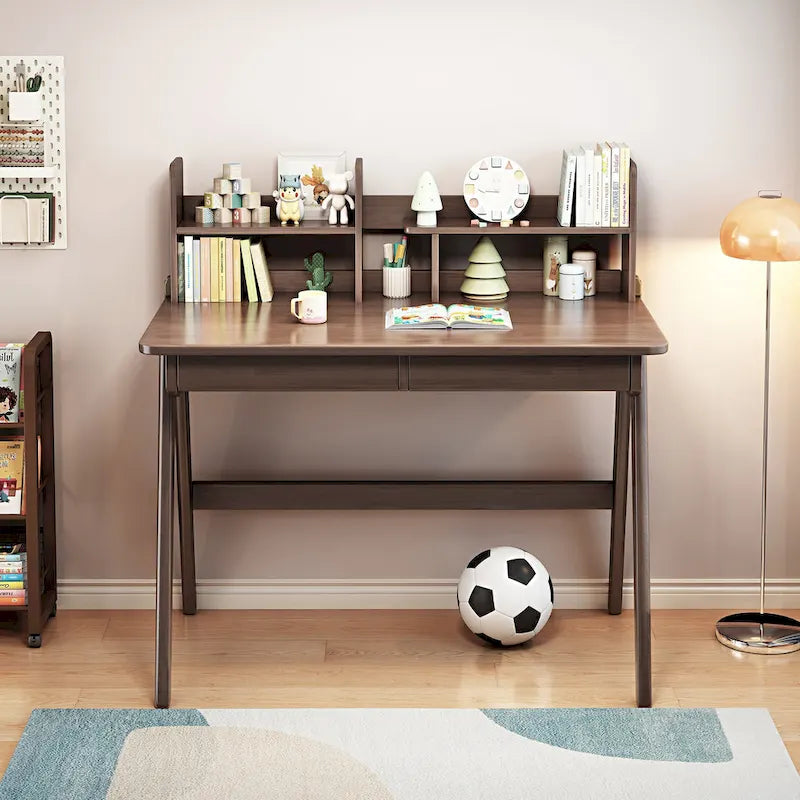 Bureau d'enfant Table d'enfant Bureau d'ordinateur en bois avec étagère - S.O.