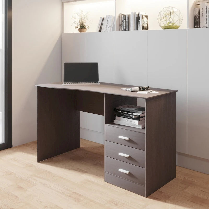 Bureau d'ordinateur classique à 3 tiroirs designs modernes