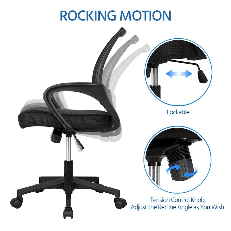 Chaise de bureau ergonomique Yaheetech réglable avec dossier en maille et pivotant