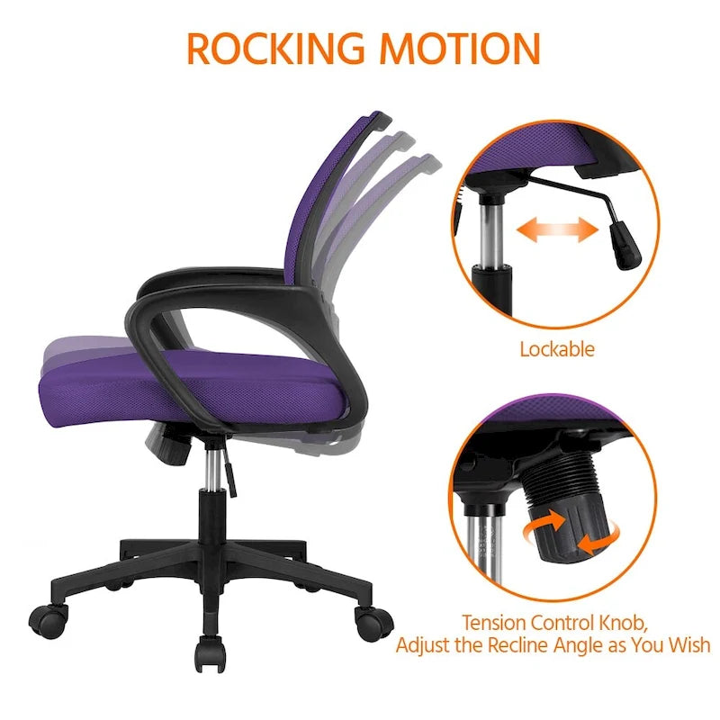 Chaise de bureau ergonomique Yaheetech réglable avec dossier en maille et pivotant