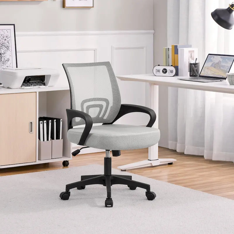 Chaise de bureau ergonomique Yaheetech réglable avec dossier en maille et pivotant