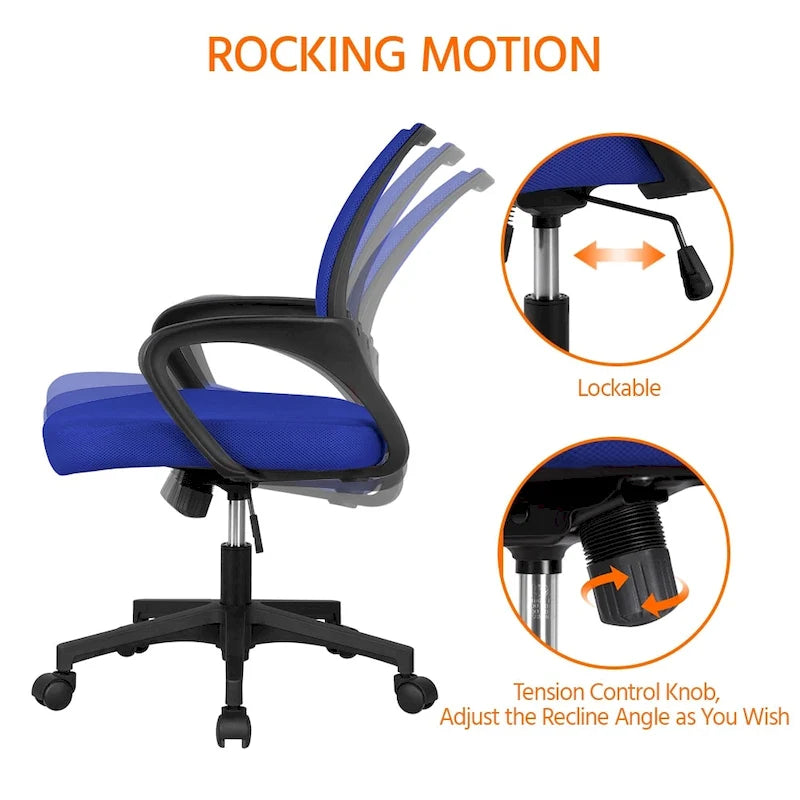 Chaise de bureau ergonomique Yaheetech réglable avec dossier en maille et pivotant