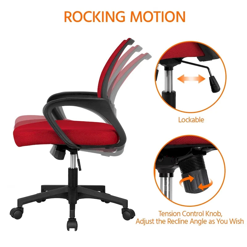 Chaise de bureau ergonomique Yaheetech réglable avec dossier en maille et pivotant