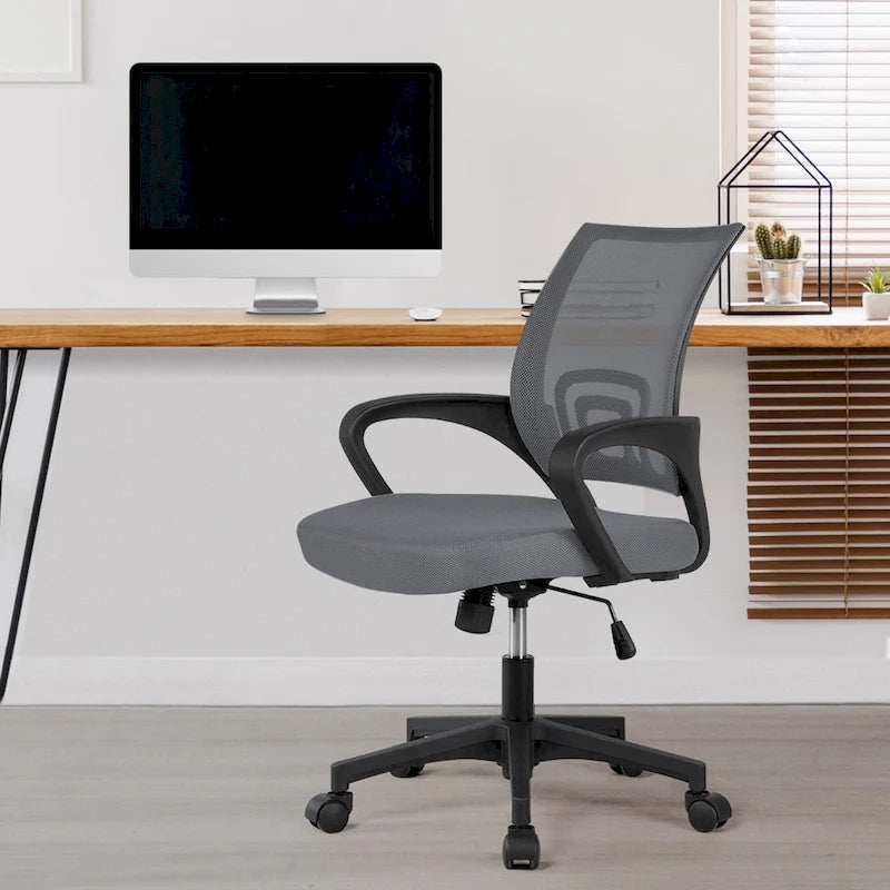Chaise de bureau ergonomique Yaheetech réglable avec dossier en maille et pivotant