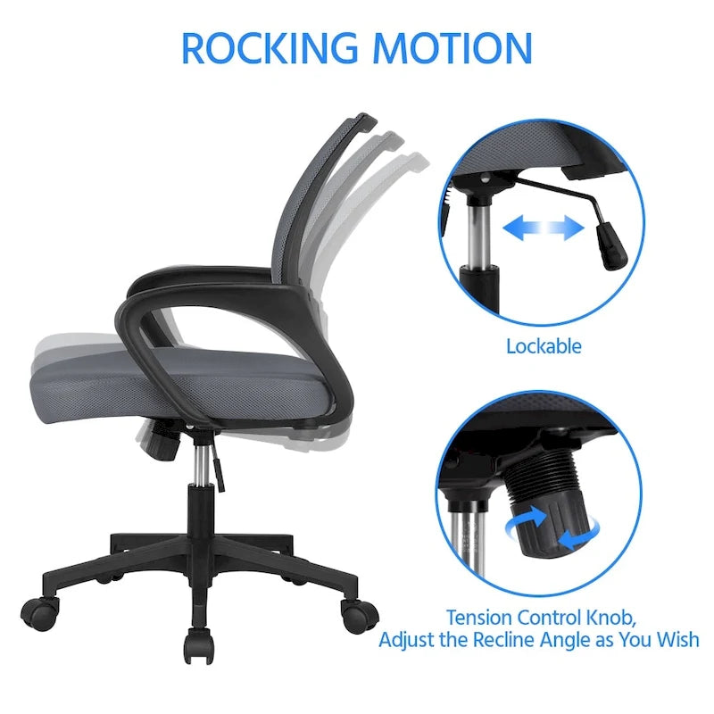 Chaise de bureau ergonomique Yaheetech réglable avec dossier en maille et pivotant