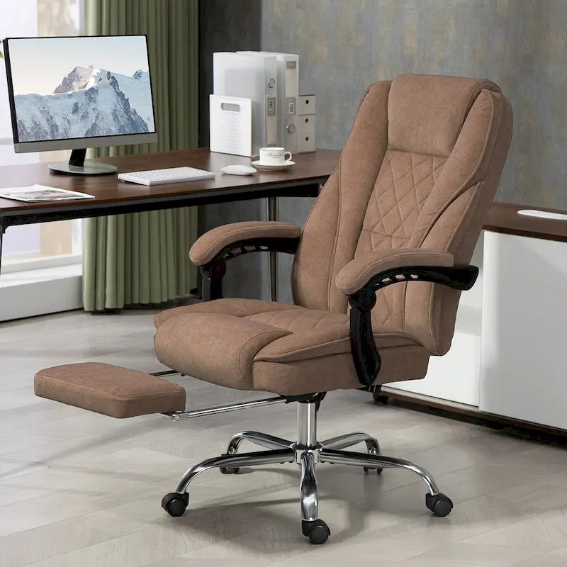 Chaise de bureau de massage Vinsetto avec 6 points de vibration, fauteuil d'ordinateur inclinable chauffant, chaise de bureau pivotante