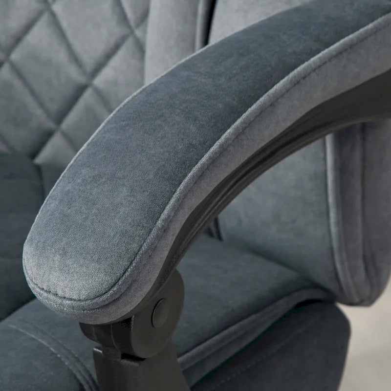 Chaise de bureau de massage Vinsetto avec 6 points de vibration, fauteuil d'ordinateur inclinable chauffant, chaise de bureau pivotante