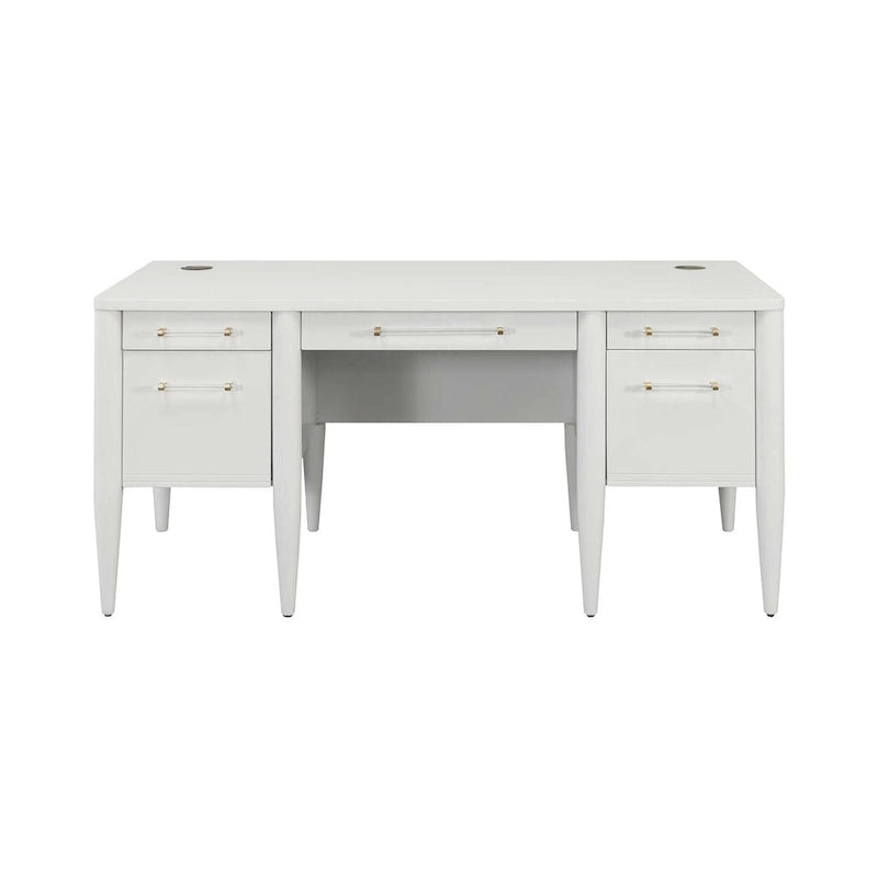 Bureau contemporain demi-piédestal, bureau, bureau d'appoint, blanc