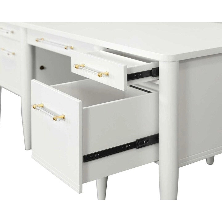 Bureau contemporain demi-piédestal, bureau, bureau d'appoint, blanc