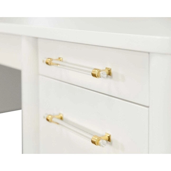 Bureau contemporain demi-piédestal, bureau, bureau d'appoint, blanc